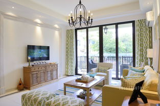 青岛启迪协信三居室内设计装修 田园明亮清爽的色调
